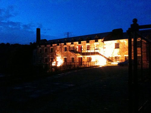 Thwaite Mills by twilight, scene of the secret social