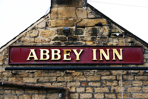 Photo of Abbey Inn pub sign by Chris Ball