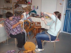 Learning how to spin at ArtisOn in Masham