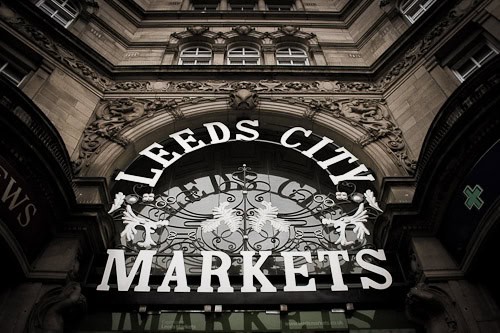 Grand glazed entrances to Kirkgate Market