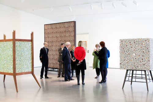 Judges enjoy tour of new exhibitions, including David Thorpe.  Photo by Hannah Webster