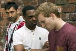 Sid Akbar Ali, as Kasim, Leon Clarke as Tony and Tom Holloway as Dan - Photo by Will Corder IMG_8738