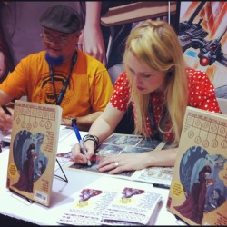 Signing with Elephantmen's Richard Starkings at the Image Comics booth at the Emerald City Comic Con