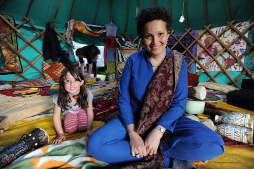 Sita Brand in her Storytelling Tent