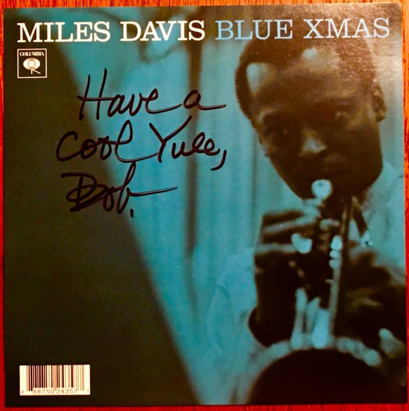 Mitchell's copy of Blue X-mas, signed by Bob Dorough