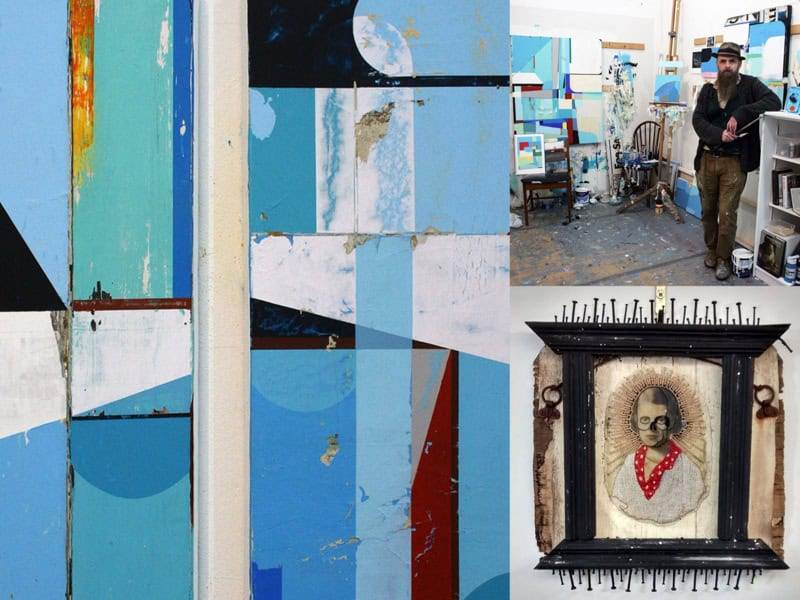 Clockwise from left: Nothing is Ever the Past (detail); artist Stephen Heaton in his studio; Jax Temple-Smee (as Rejectamental) GirlWoman [Photos: the artists]