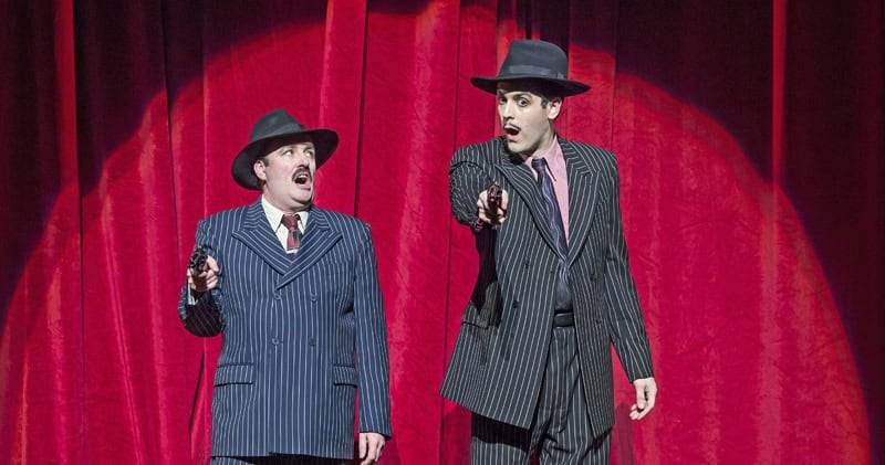 Kiss Me, Kate | Joseph Shovelton and John Savournin as The Gunman (Photo: Tristram Kenton)