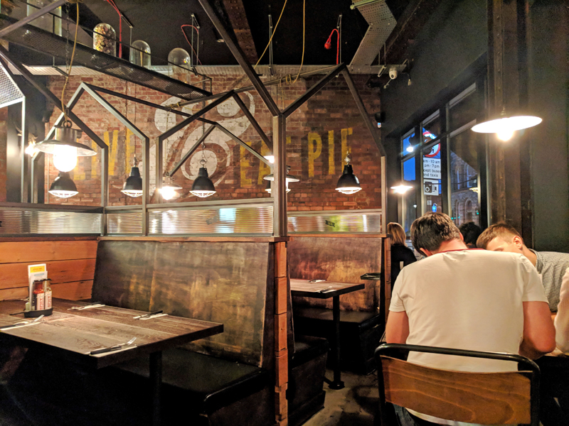 Pieminister, Leeds: 'a decent amount of booth seating' (Photo by the author)