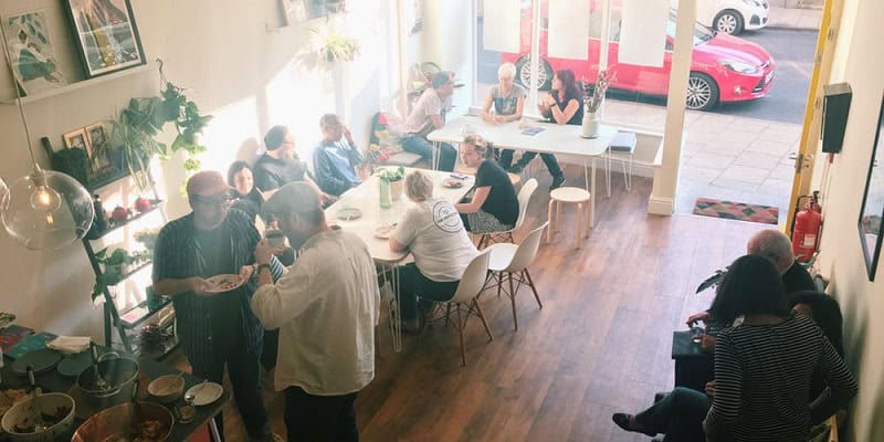 Bread + Roses Cafe space on North Parade in Bradford regularly inspires discussion and the sharing of ideas.