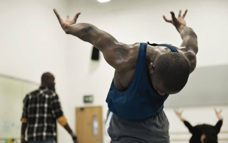 Aaron Chapling rehearsing The Rite of Spring, choreographed by Jeanguy Saintus © Jack Thomson 