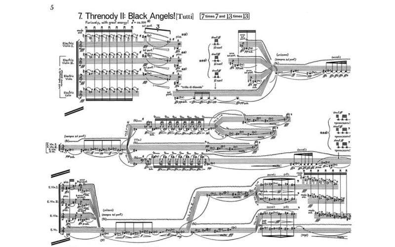 Part of George Crumb's score for Black Angels