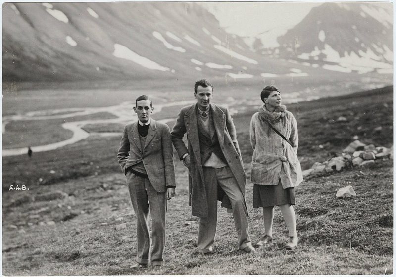 On location: from left Gavin Arthur, Kenneth Macpherson and Bryher (Annie Winifred Ellerman)