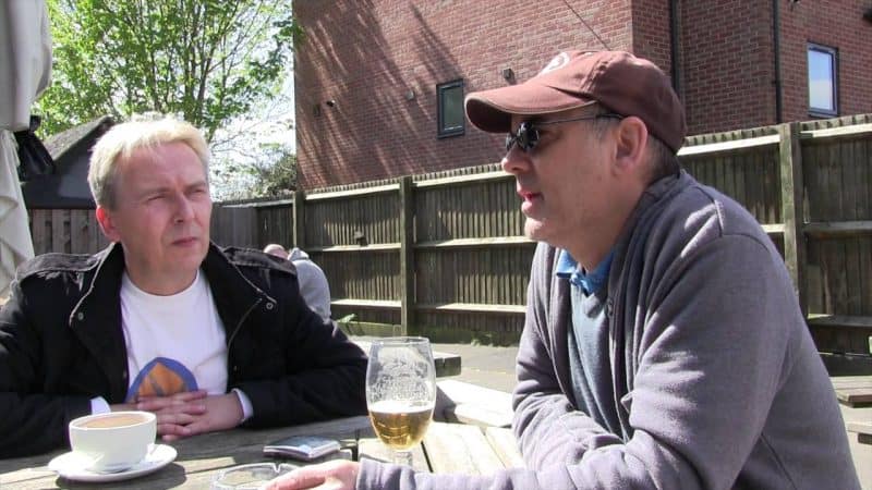 Thirsty for success... Mick McCann and John Lake call an Armley Press editorial conference .